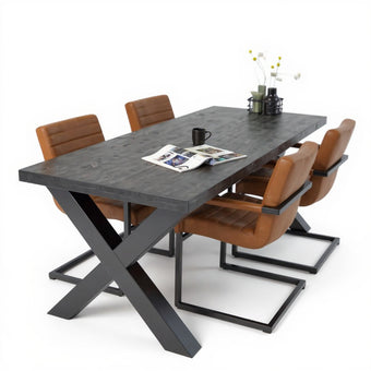 Kruispoot Tafel Water Met Stalen Tafelpoten