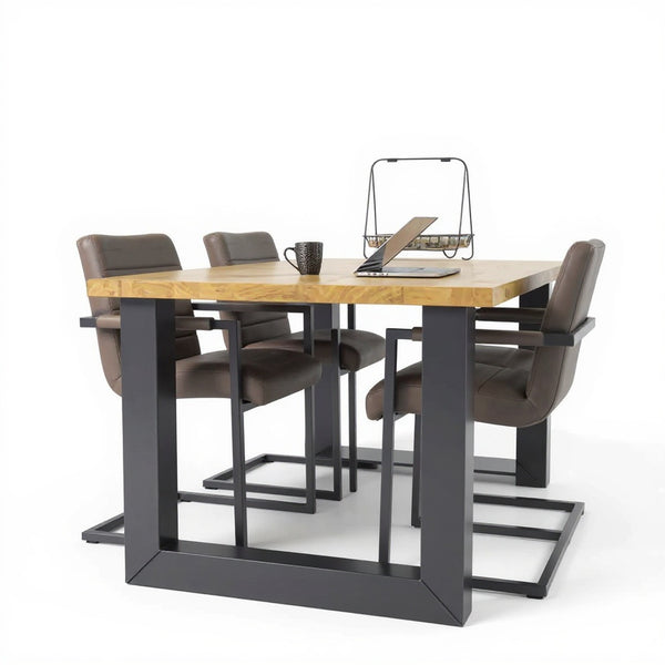 Industriële Eiken Eettafel Regen