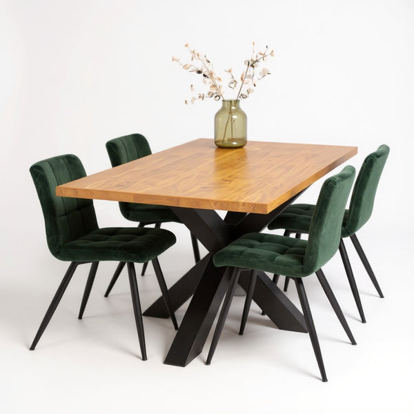 Industriële Eiken Eettafel Vulkaan