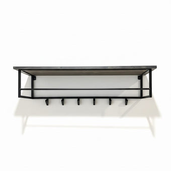 Design kapstok Kleerhanger  — zwart metalen frame en haken, functioneel en industrieel.