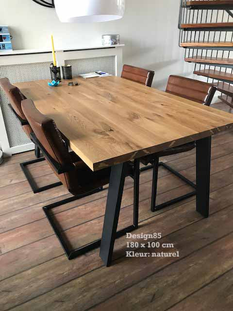 Industriële Eiken Eettafel Continentaal