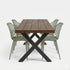 Industriële tuintafel X poot met douglas houten blad voor buiten – Design85