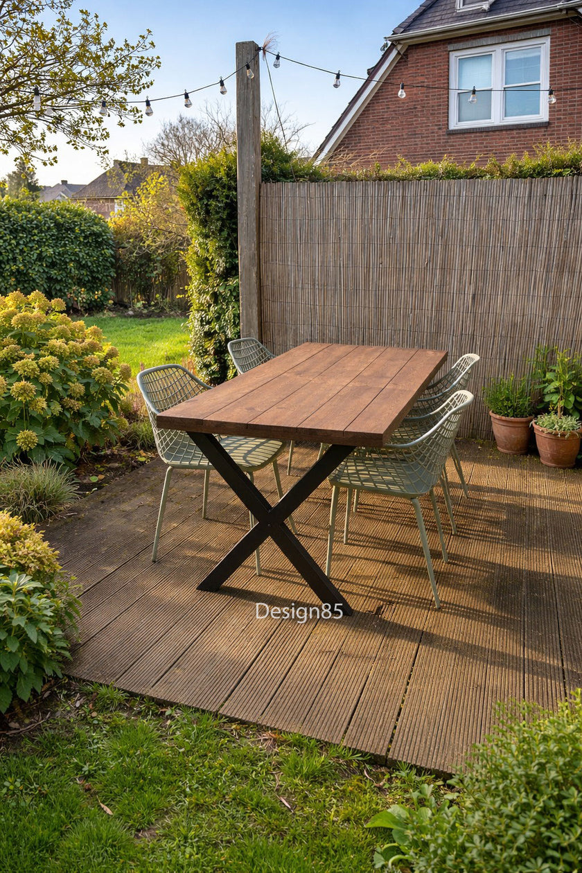 Industriele tuintafel x poot 