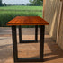 Hoge bartafel tuin met stalen frame en massief douglas houten blad
