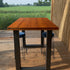 Hoge tuintafel bartafel met stalen frame en douglas houten blad