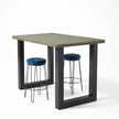 Douglas houten bartafel tuin met stalen U-poten productfoto op witte achtergrond