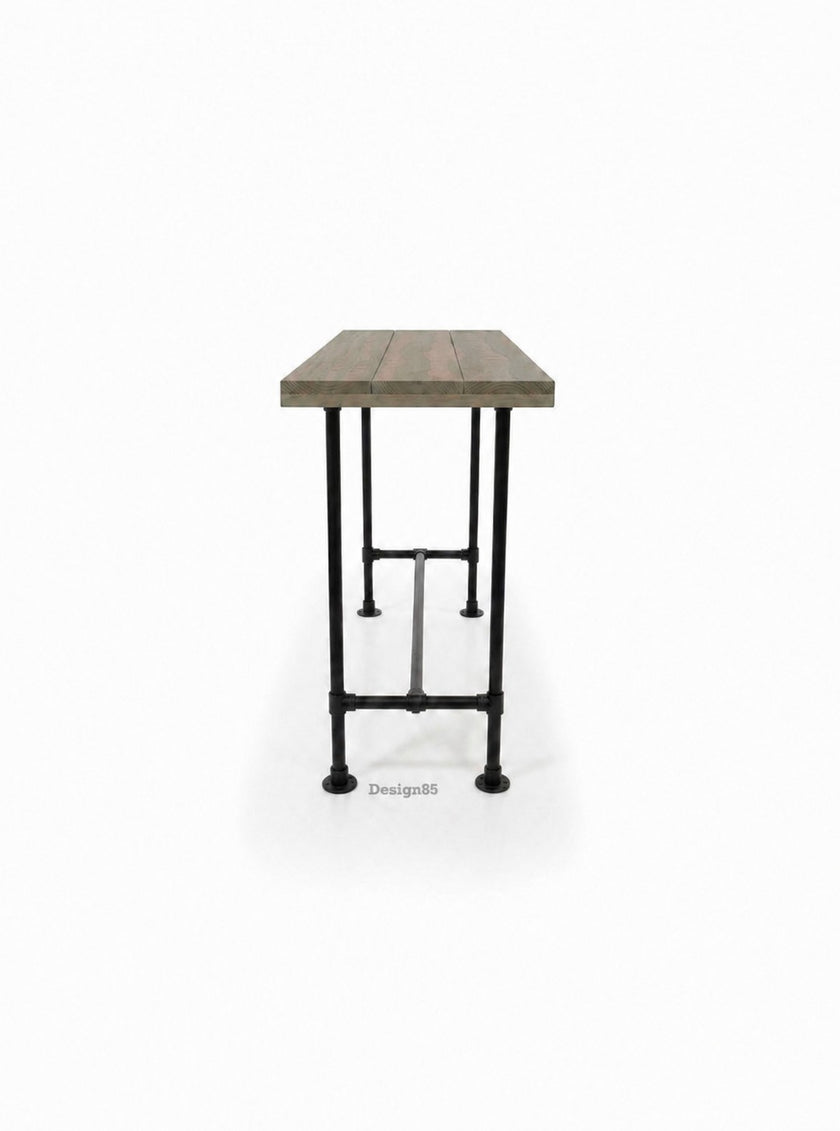 Bartafel tuin Lavendel in industriële stijl met douglas blad en zwart metalen frame