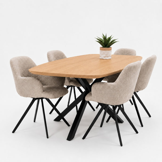 eettafel deens ovaal axis met een blad in de kleur van transparant en een zwart gepoedercoat onderstel.