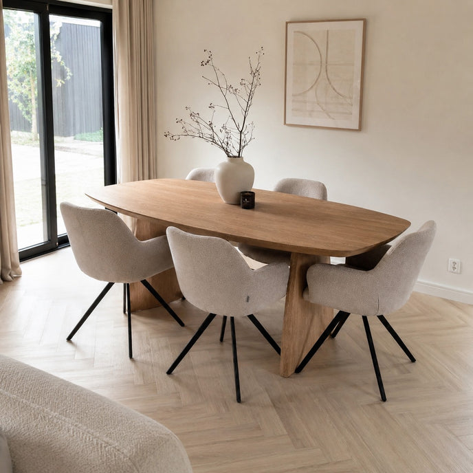 eettafel deens ovaal einar in een mooie woonkamer met 5 stoelen