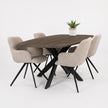 eettafel deens ovaal linea met een stalen onderstel en een blad met de kleur black