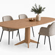 Eettafel Deens Ovaal Nexus in sand kleur met warme houtstructuur
