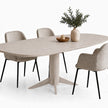 Eettafel Deens Ovaal Nexus in witte houtafwerking met modern design