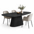 eettafel deens ovaal pivot in de kleur black met drie stoelen