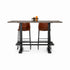 Horeca tafel deluxe met bruin eiken blad en zwart stalen onderstel, robuuste industriële bartafel voor horeca interieur