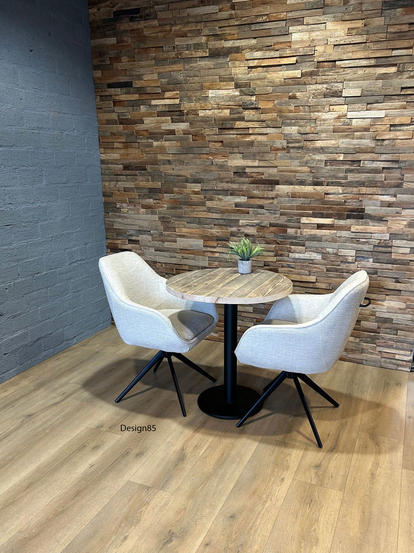 horeca tafel met oud steigerhout met rond blad