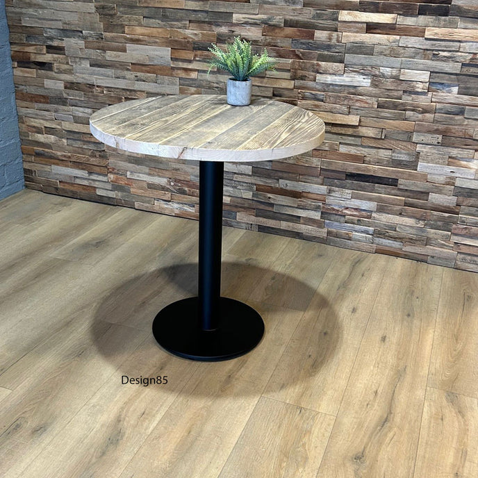 horeca tafel met oud steigerhout met rond blad