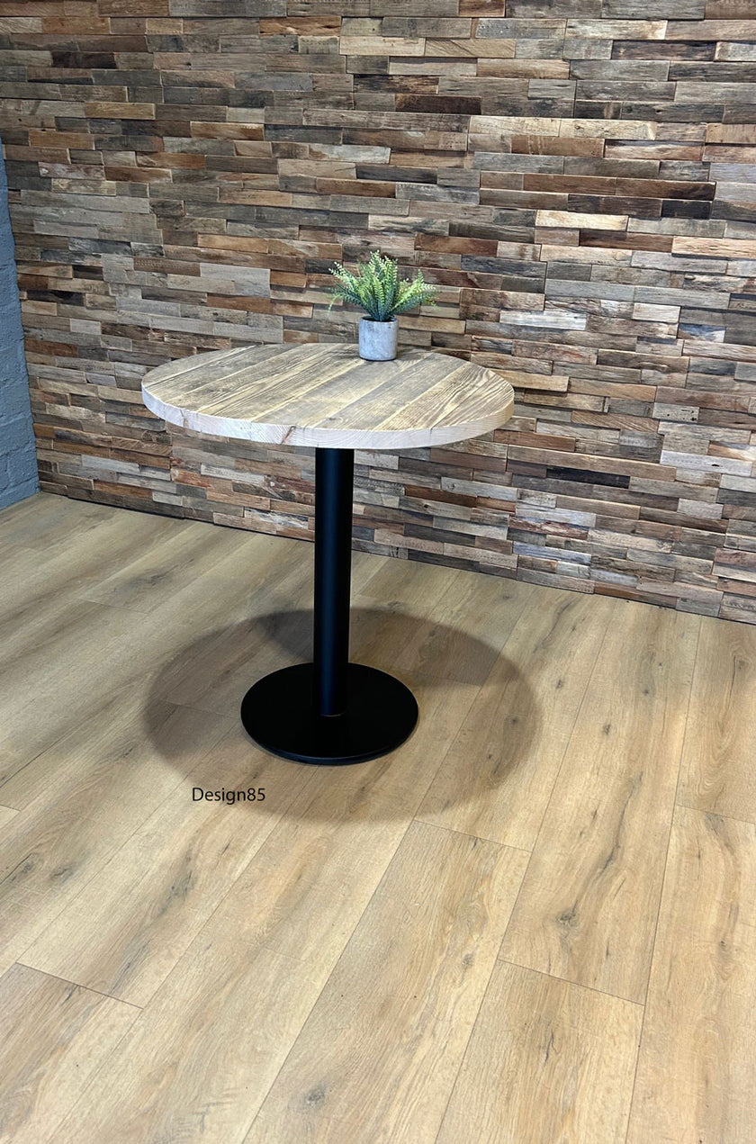 horeca tafel met oud steigerhout met rond blad