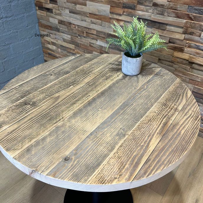 horeca tafel met oud steigerhout met rond blad