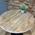 horeca tafel met oud steigerhout met rond blad