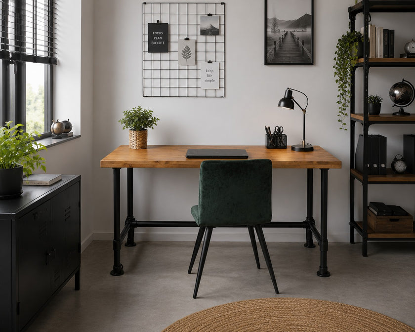 industrieel bureau leef in een moderne werkkamer. 