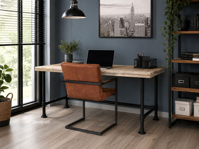 industrieel bureau oud in een moderne werkkamer 