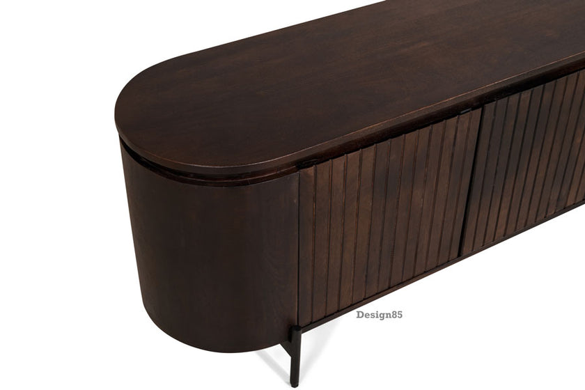 Industrieel TV Meubel Zwart Mokka 210 cm