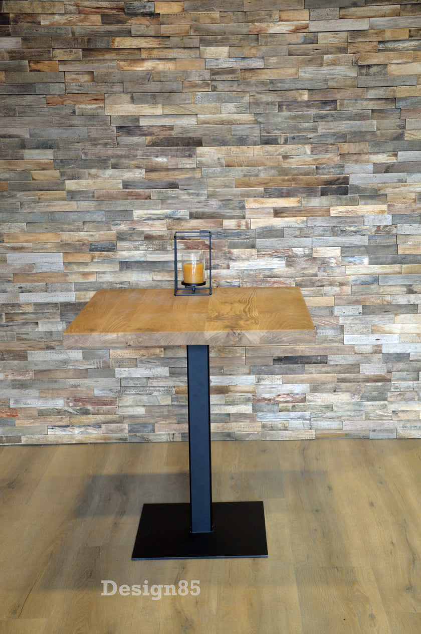 Eikenhouten Tafel Met Stalen Poot Brand