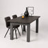 Industriële eiken eettafel Hagel black met donker eiken tafelblad en antraciet metalen poten