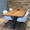 Industriële eiken eettafel Vlinder