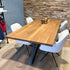 Industriële eiken eettafel Vlinder