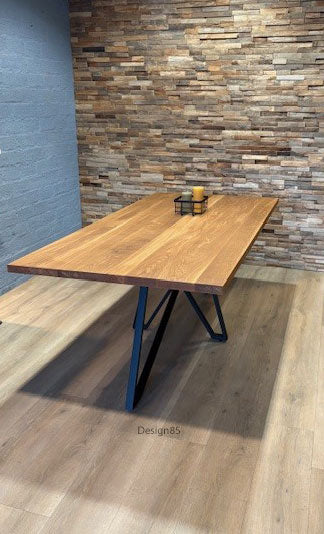 Industriële eiken eettafel Vlinder