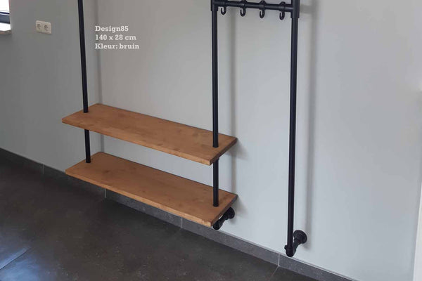 Industriele kapstok blink bruine wax