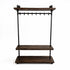 Kapstok industrieel design met massief boomstam hout en stalen frame