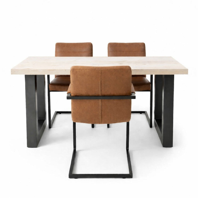 Industriële steigerhout eettafel Mist