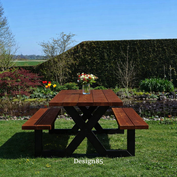 Industriële tuintafel Picknick