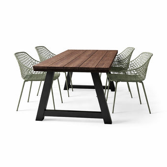 Design85 tuintafel met A-frame onderstel en licht Douglas houten tafelblad studio foto