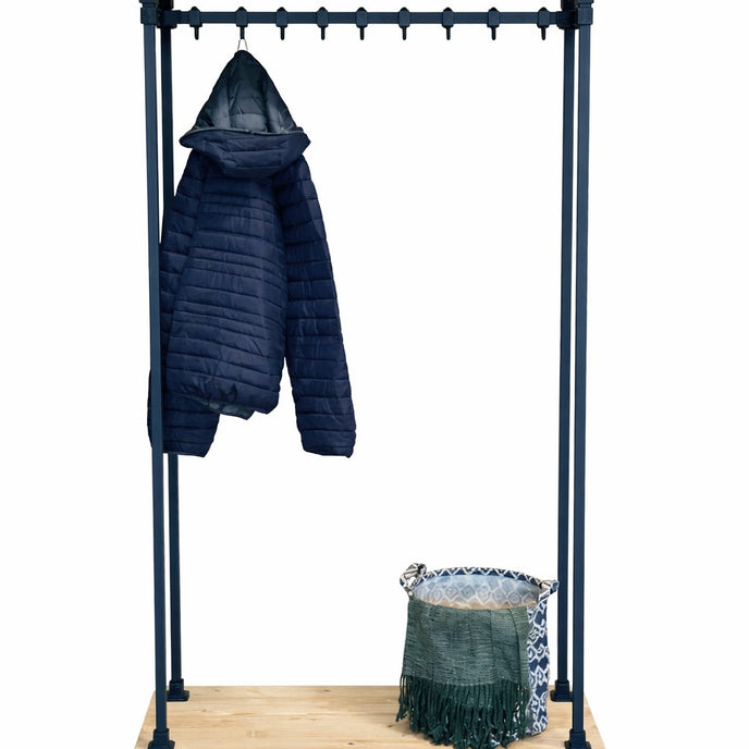 staande kapstok van staal en hout verkrijgbaar in meerdere houtkleuren voor hal of slaapkamer