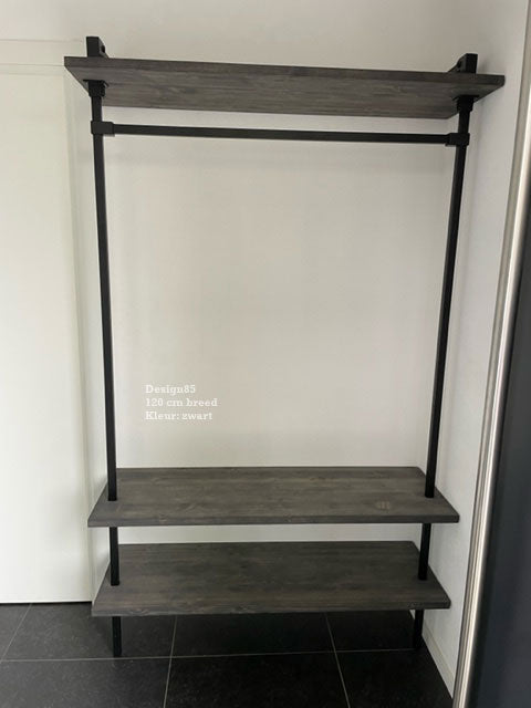 Kapstok Zwart Metaal Hangers