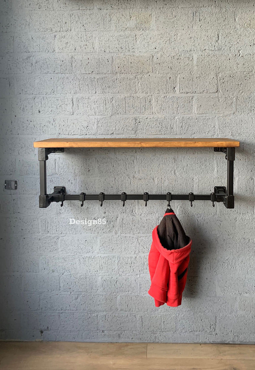 Kapstok Zwart Metaal Hoedenplank