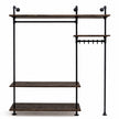 Steigerbuis kapstok met eiken legplanken in black kleur