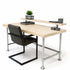 Vintage bureau knap met onbehandeld vurenhouten blad en schap, natuurlijk industrieel bureau met metalen frame