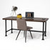 Vintage bureau puur met zwart gebeitst houten blad en zwart stalen buisframe, industrieel design bureau